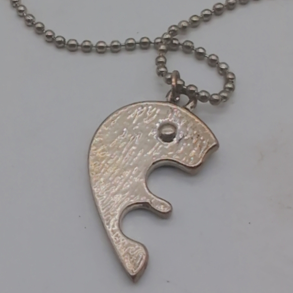 Silver Puzzle Piece'Forever' Pendant Necklace 19 In - Picture 4 of 5